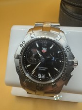 TAG Heuer Aquaracer Alarm 300m Mens Watch WAF111Z Black Dial Quartz picture