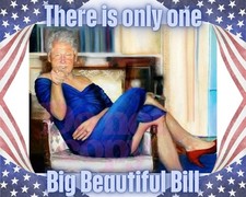 Parsing Bill Clinton Photo 8 x 10 Jeffrey Epstein Painting Big Beautiful Bill picture