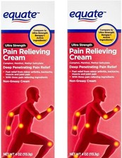 EQUATE Ultra Strength Pain Relieving Cream Muscle Rub non-greasy 4oz. Pack of 2. picture