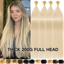 US CLEARANCE Pre Bonded Keratin THICK Nail U Tip Human REAL Hair Extensions 400S picture