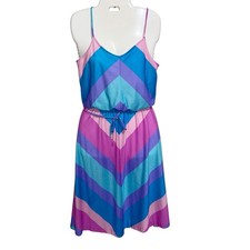 Vintage Betsy's Things Dress Small 70s 80s Sundress Retro Disco USA Chevron picture