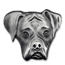 PinMart's Silver 3D Boxer Dog Breed Dog Lover Lapel Pin picture