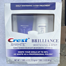 Crest 3D White Brilliance 2-Step Daily Whitening Kit Mint w/ Fluoride + Peroxide picture