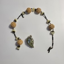 Neiger Bros Czech Uranium Jewelry Slag Glass Necklace & Earring For Parts Repair picture