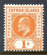 British Colonies 1901 KEVII Cayman Islands 1s Brown Orange Scott #7 Mint X162 picture
