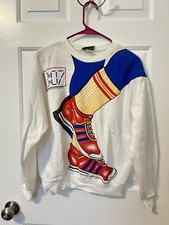 Vintage 1980s Sweatworks Sweatshirt Sneakers Very Rare Made in USA Novelty Sz M picture