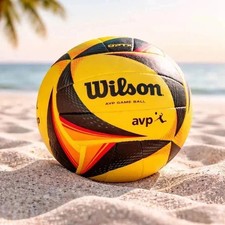 Wilson AVP OPTX Official Beach Volleyball Tour Match Game Ball - Black/Yellow picture