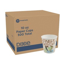 Dixie PerfecTouch 10 oz Paper Coffee Cups By GP PRO, Coffee Haze Design, 500 picture