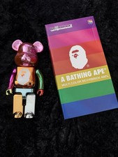 Medicom Toy A Bathing Ape Multicolor BE@RBRICK 400% Chrome Figure w/ Box picture