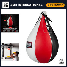 Leather Boxing Speed Bag - Reflex Training, Durable, Adjustable Height, Fitness picture