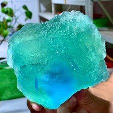 1.88LB Rare transparent Green blue cubic fluorite mineral crystal sample/China picture