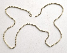Vintage 18K Gold Italy 2mm Rope Chain Necklace 18-1/2