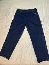 VTG Union Line High Rise Straight Leg Dark Wash Carpenter Jeans 36W x 32L USA picture