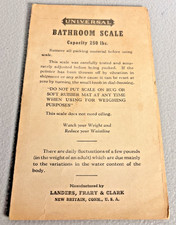 c1940s Landers Frary & Clark 250 lb Bathroom Scale User Manual New Britain CT picture