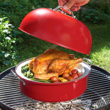 NEW Nordic Ware Indoor Outdoor Kettle Smoker Red Deluxe Cookware Set Stovetop picture