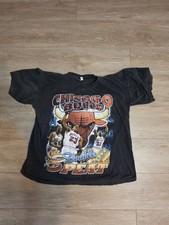 2 Vintage Chicago Bulls Rap Tee Jordan Rodman Pippen NBA 90s picture