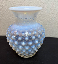 vintage Fenton French Opalescent Hobnail glass miniature vase, flared rim  picture