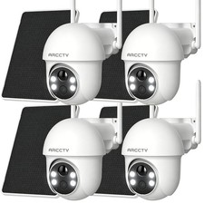 ARCCTV 4 PACK WIFI Security Camera System Pan Tilt Outdoor Solar Battery Powered picture
