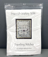 Traveling Stitcher Hannah Starkey 1836 Antique Repro Cross Stitch Pattern Floss picture