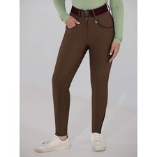 Dapplebay Pro Ribbed Silicone Full Seat Breeches-Chestnut picture
