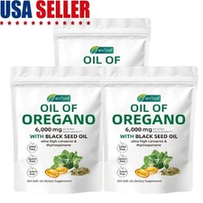 Oil of Oregano Softgels w/Black Seed –6000mg High Potency –900 Count (Pack of 3) picture