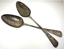 Pair Georgian Sterling Silver Serving Spoons London 1811 Thomas Northcote picture