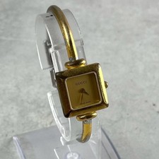 GUCCI 1900L Women's Quartz Bangle Watch Gold Dial Running Japan picture