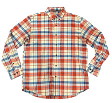 L.L. Bean Mens Traditional Fit Cotton Shirt Blue Red Plaid Cotton M-REG 506449 picture