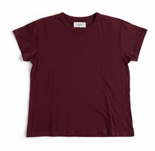 The Great Women’s Burgundy Crewneck T-Shirt Size 1 Made in USA picture