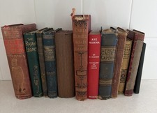 Lot of 12 Antique Late 1800's Hardcover Books Antiquarian Display Collectible picture