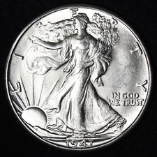 BU 1947-D Walking Liberty SILVER Half Dollar UNCIRCULATED UNC MS picture