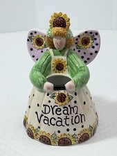 Vintage Debra Jordan Bryan Fall Sunflower Ceramic Angel Bank Dream Vacation picture