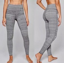 Athleta Jacquard Chaturanga Leggings Textured Black White Women’s S picture