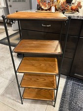 LONGABERGER  - Wrought Iron -  5 TIER STAND SHELF w/ 5 WOOD SHELVES  picture
