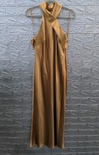 New Antonio Melani Darah Satin Halter Neck Sleeveless Midi Dress Size 10 picture
