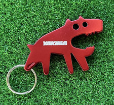 Yakima Auto Rack Red Logo Keychain Bottle Opener Dog Mouth Aluminum Metal 2.5