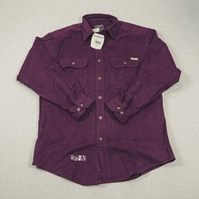 Woolrich Expedition Chamois Shirt Mens Large Burgundy Flannel Heavy Cotton 6460 picture