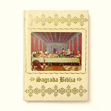 Vintage Catholic Spanish Family Bible – Sagrada Biblia 1965 Stampley / Sopena picture