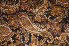 Vtg (2008) FABRIC TRADITIONS  Premium Cotton Fabric  Brown Paisley & Floral 1 yd picture