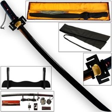 Functional Ichigo Kurosaki Katana 1045 HC Steel FULL TANG Tensa Zangetsu Sword picture