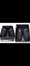 Men's Black Canvas Slip-On Casual Shoes Round Toe Rubber Sole US 6 New Box picture