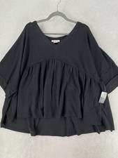 Torrid Blouse Womens 4X Gray Festi Dolman V-Neck Waffle Babydoll Tunic NEW picture