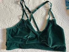 Torrid Green Velvet Bralette Bra Festi Halloween Adjustable 0 0X XL 1X picture