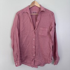 GRAYSON The Hero Button Up Shirt-Rose Pink-100% Linen-Relaxed Fit-Sz Medium (3) picture