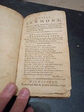 Sixteen Sermons By Christopher Love, Printed By Johns Adams 1792 Signed By Owner picture