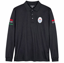 National Patrol Black Long Sleeve Security Polo Shirt 2XL Polyester Knit NEW picture
