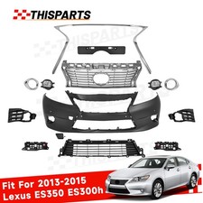 For 13-15 Lexus ES350 ES300h Front Upper Grill Kit w/Fog Light Cover Chrome Trim picture