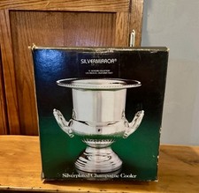 Vintage 1986 Silvermirror Silverplated Champagne Wine Chiller W Original Box picture