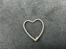 0.14g Vintage Sterling Silver 925 Twisted Rope Heart Pendant Love Shape picture