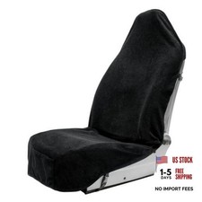 Terry Cloth Sweat Towel Seat Cover; Carseat Towel Protector; Front Black 1pcs picture
